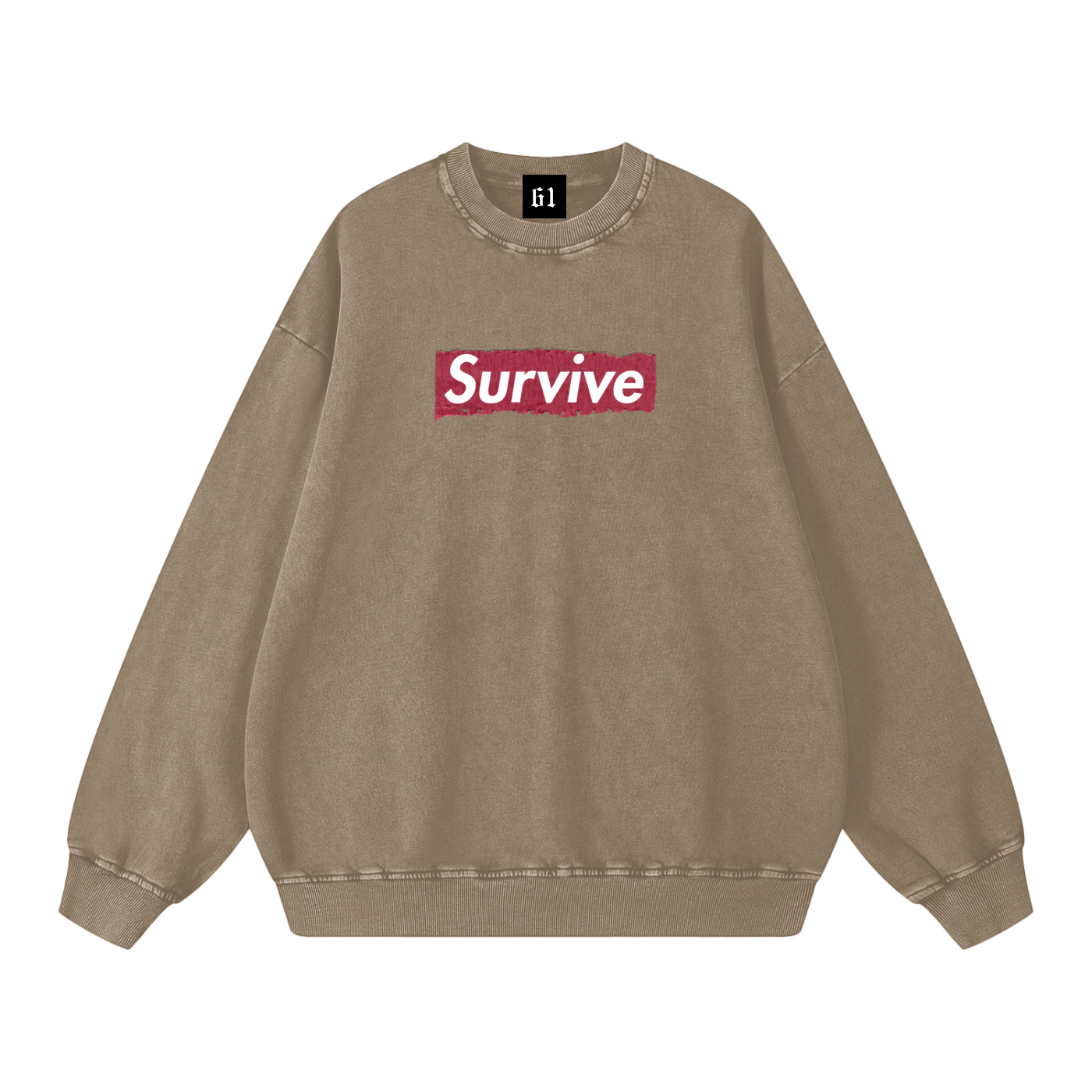 Survive - Snow Washed Oversized Sweatshirt
