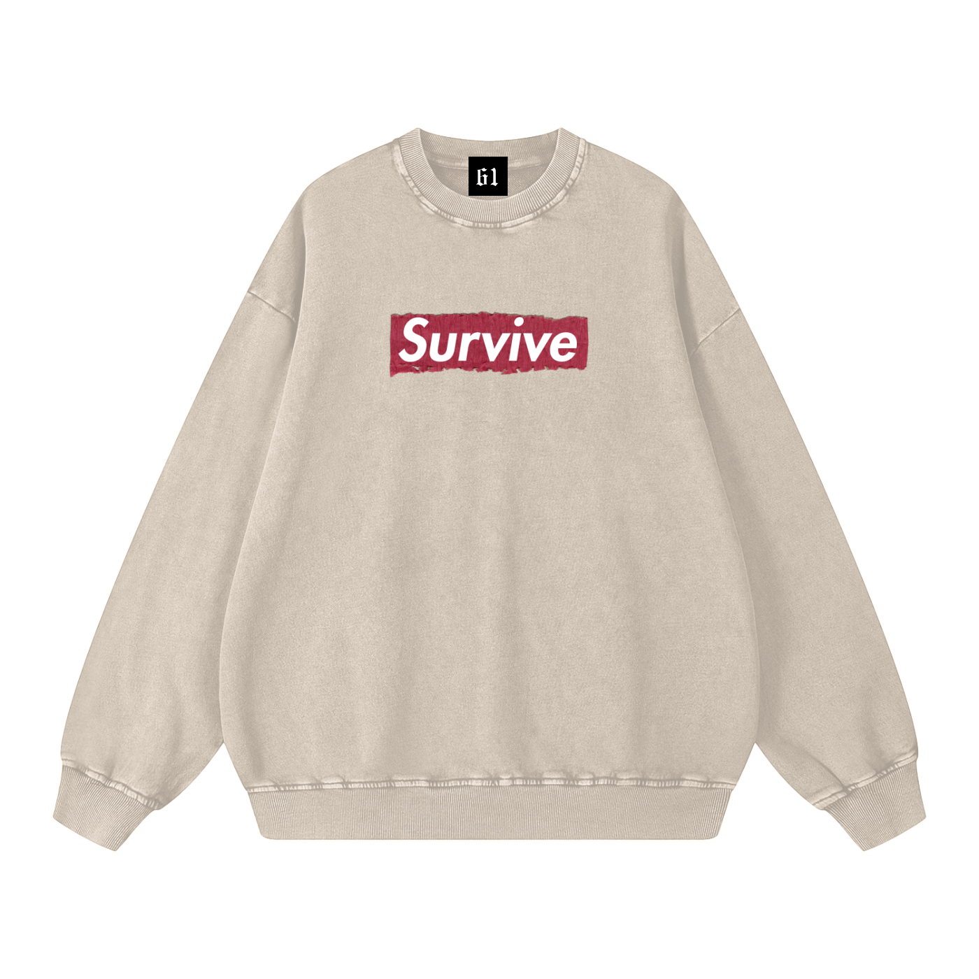 Survive - Snow Washed Oversized Sweatshirt