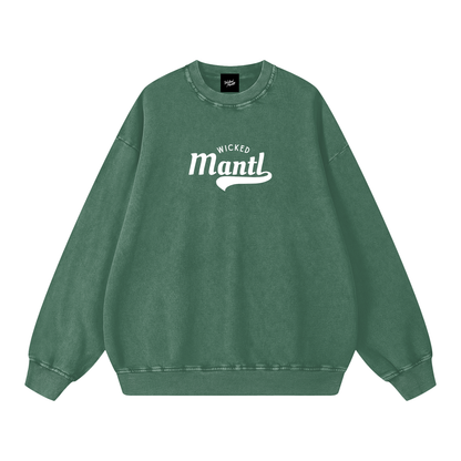 Snow-washed oversized sweater