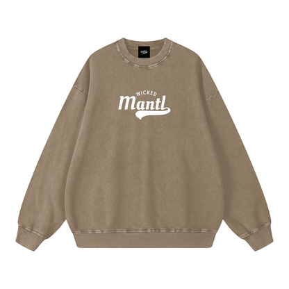 Snow-washed oversized sweater