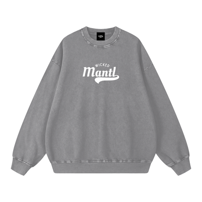 Snow-washed oversized sweater