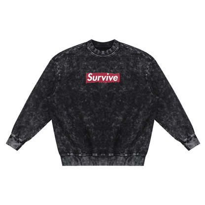 SURVIVE Snow Washed Sweater
