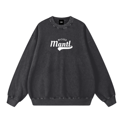 Snow-washed oversized sweater