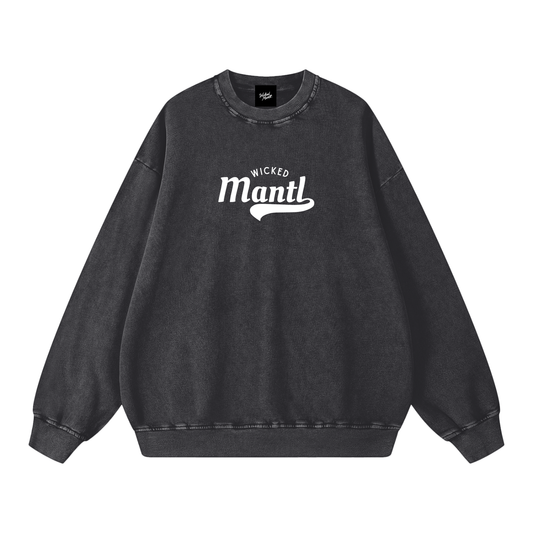 Snow-washed oversized sweater