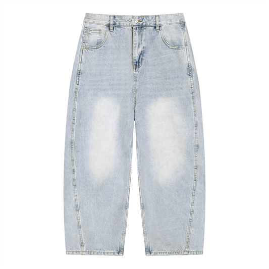 Men's Vintage Faded Barrel Leg Jeans