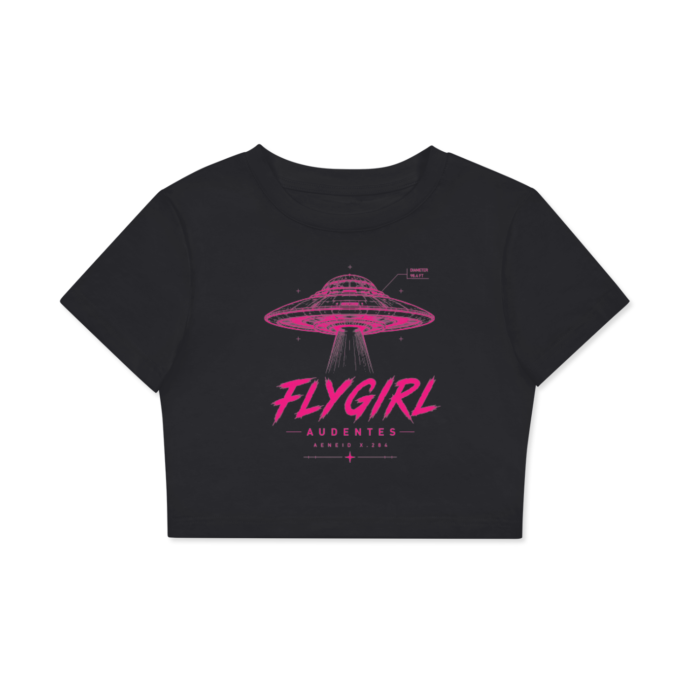 FLYGIRL Saucer Blue Print Fitted Crop Top