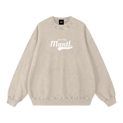Snow-washed oversized sweater