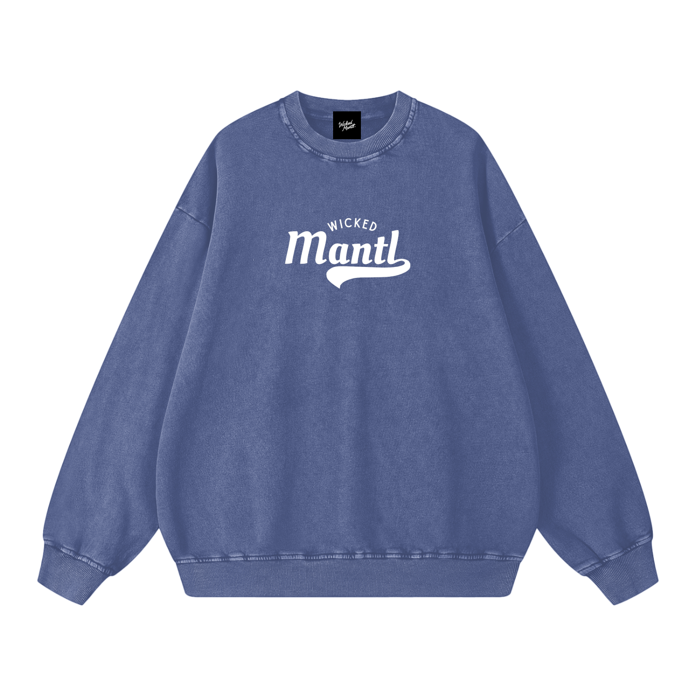 Snow-washed oversized sweater