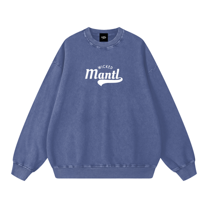 Snow-washed oversized sweater