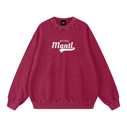 Snow-washed oversized sweater