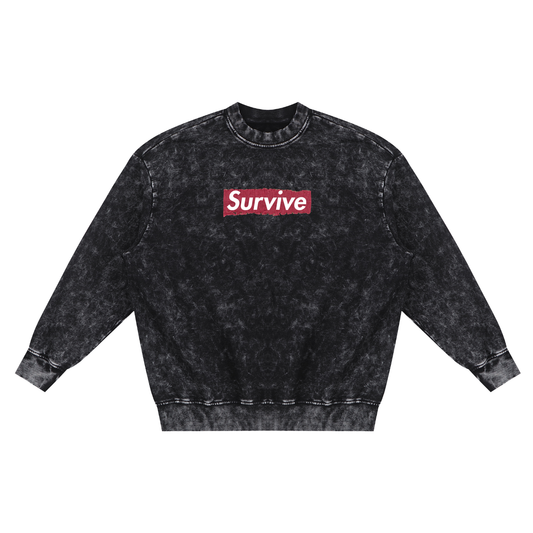 SURVIVE Snow Washed Sweater