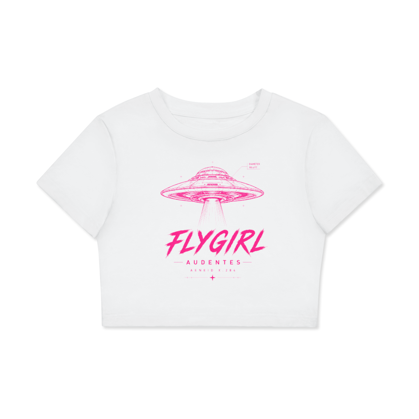 FLYGIRL Saucer Blue Print Fitted Crop Top