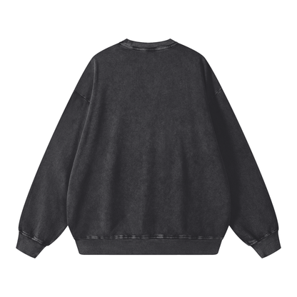 Snow-washed oversized sweater