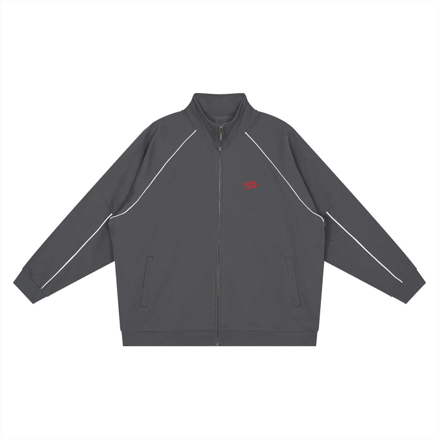 Reflection Striped Raglan Sleeve Jacket