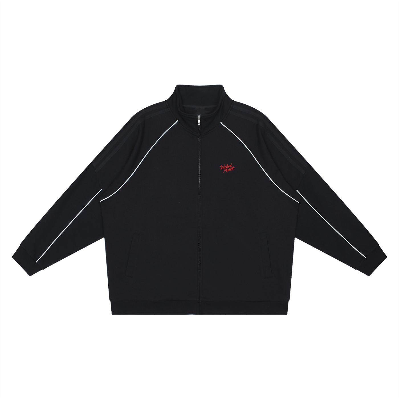 Reflection Striped Raglan Sleeve Jacket